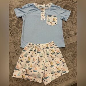 Light blue sailboat boutique outfit
